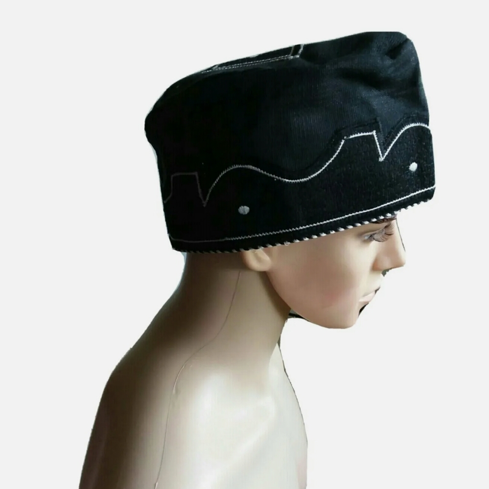 INTERNATIONAL BLACK ASO OKE CAP ASO EBI AFRICAN NIGERIAN FOR MEN/YOUTHS.